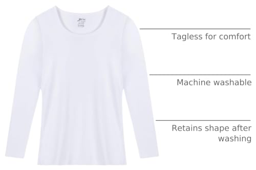 Image of Brix Girls' Long Sleeve Tees - 100% Cotton Tagless 4 -Pack Crew Neck Super Soft Cotton T Shirts.
