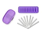 ACCESORIOS: Limpiador de brochas fabricado de silicona maleable, con superficie rugosa. Con un tamaño adaptado y una cinta trasversal para una perfecta sujeción a la mano, permite limpiar tus brochas de manera fácil y sencilla. Con un soporte organizador adherible a superficies planas, sin pegamento ni ventosas, que sirve tanto para el secado como para la clasificación de tus brochas además un juego de 9 mallas protectoras para su adecuado almacenamiento.