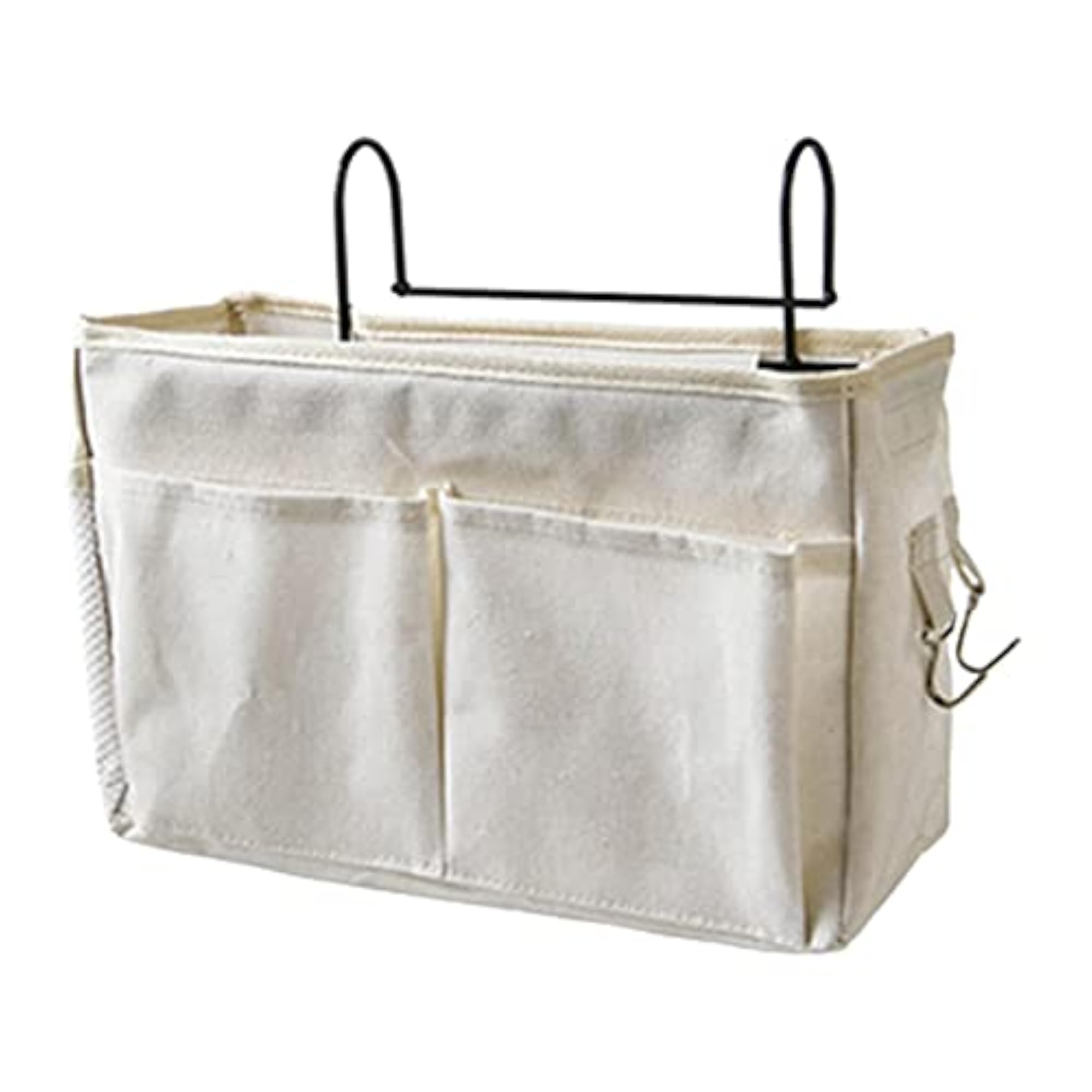 Bedside Caddy Storage Bag for College Dorm, White
