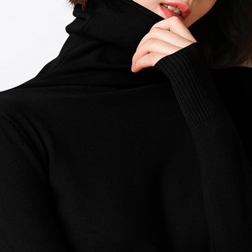 Cashmere Sweaters for Women Fall Winter Fashion 2024 Mock Turtleneck Long Sleeve Tops Cable Knit Pullover Sweaters4