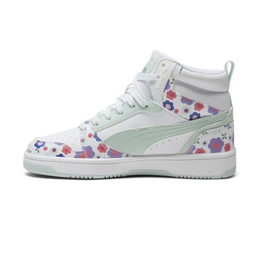 PUMA Kids Girls Rebound V6 Mid Flower Garden Sneakers Shoes Casual - White3