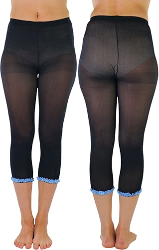 Image of ToBeInStyle Women's Opaque Ankle Long Nylon Footless Fun Tights Pantyhose