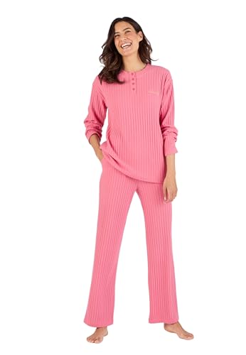 Pyjama maille côtelée Thermolactyl Damart femme bleu nuit chaud