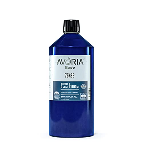 AVORIA – Liquid Base 75/25 zur Herstellung von eigenen Liquids für E-Zigaretten, Vaper und Dampfer | Basis - Made in…