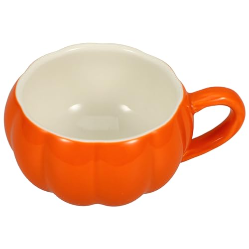 Cabilock Pumpkin Cup Ceramics Coffee Mug Thanksgiving Jack o Lantern Milk Water Cup Fun Autumn Mugs with Handle for Coffee, Tea, Juice, Milk Water