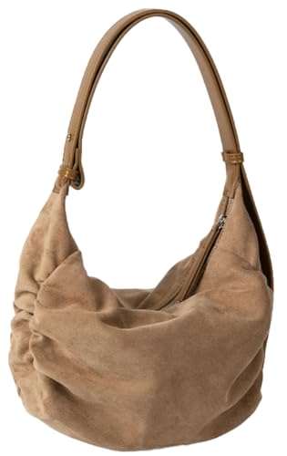 Stylish Suede Crescent Bag for Women Mini Slouchy Bag Fall Winter Tote Handbag Causal Shoulder Bag with Adjustable Strap 2024