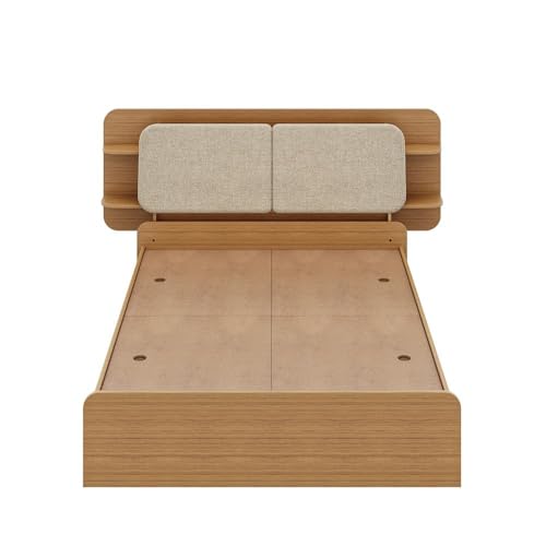 Image of Wakefit Bed | 3 Yr Warranty | Bed Queen Size, Storage Box, Foam-Cushioned Upholstery Headboard with Storage, Density: 680-750 kg /m, Fits Mattresses Up to 8 inches (Scandi 78x60- UT)