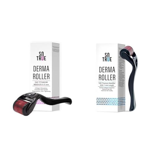 Image of Sotrue Derma Roller For Hair Growth 0.5 mm with 540 Titanium Needles and Sotrue Derma Roller For Hair Growth 1 mm with 540 Titanium Needles