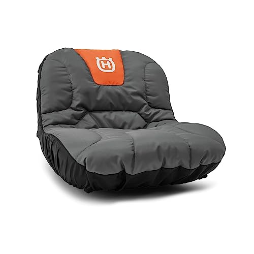 Husqvarna Lawn Tractor Seat Cover Fits Up to 15 Inch High Seats Durable Water-Resistant Riding Lawn Mower Accessories Orange/Grey