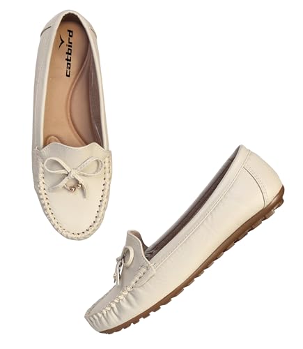 Image of CatBird Women's Slip-On Loafers | Cushioned Comfort Flats with Bow & Metal Detail | Lightweight Office & Casual Shoes | Anti-Slip Sole