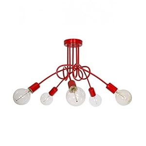 Light-Home Industrieel Pendellamp Edison – Moderne Hanglampe voor Woonkamer, Slaapkamer Eetkamer en Keuken – Metaal – 5…