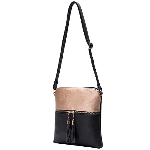 Image of Solene Womens Lightweight Medium Crossbody Purse with Tassel, Perfect Size Crossbody Bags for Daily Use, travel