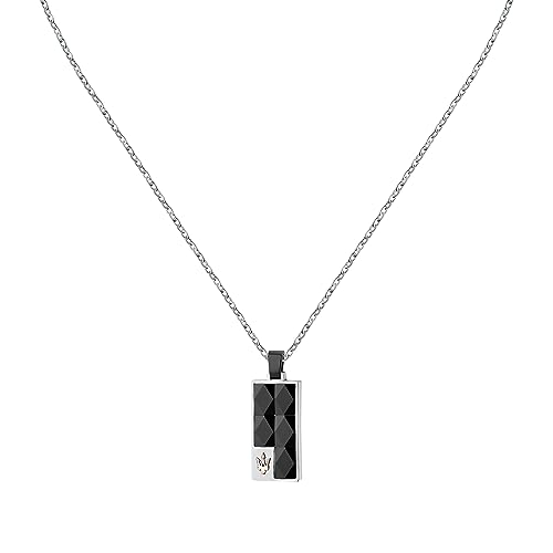 Maserati Collier Homme en Acier, Céramique, IP Noir, Or Rose IP, Collection Ceramic - JM423ATZ27