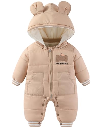 JiAmy Tuta da Neve Invernale per Neonati, Pagliaccetto Addensare Abiti Caldo Capispallacon con Cappuccio Staccabile...