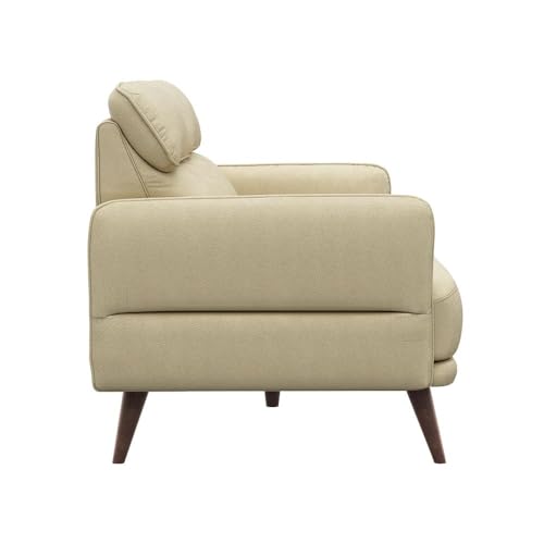 Image of Wakefit 2 Seater Sofa | 5 Year Warranty | Beige Leatherette, Neem Wood, Modern Style, Living Room, 150 x 90 x 91 cm