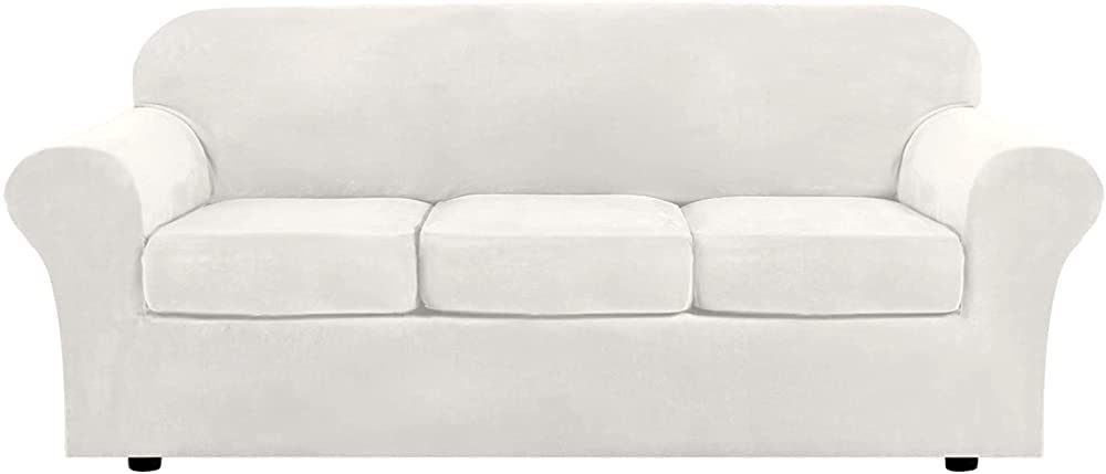 MGEMJMJ Sofa Slipcovers,Jacquard Velvet Elastic Sofa Seat Cover Cushion Cover Velvet Thick Soft Elastic Sofa Cover(Size:2 seats (145-185cm),Color:H)