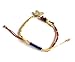 SIFRIMANIA Venezuela Tricolor Adjustable Bracelet with Map Pendant, Handmade Macrame Cord Jewelry with Gold Plated Charms and Crystal Accents