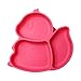 AWIIK – Plato de Silicona con fuerte Ventosa para Bebes y niños pequeños. Plato BLW antideslizante con succión. Plato infantil con ventosas antivuelco para tronas para aprender a comer BLW. (Pink)