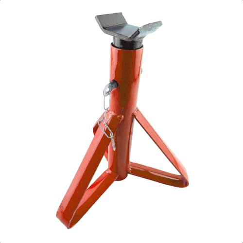 Cavalete Automotivo Tripé 2 Toneladas Ajustável 4 Alturas Aço Galvanizado Estável Seguro para Carros e Caminhonetes (Laranja)