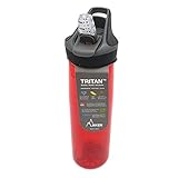 Botella, tapón, pajita LAKEN 8412544041210 Botella Tritan Tapon Deportivo Jannu y Boca Ancha 750 ML Rojo, Adultos Unisex