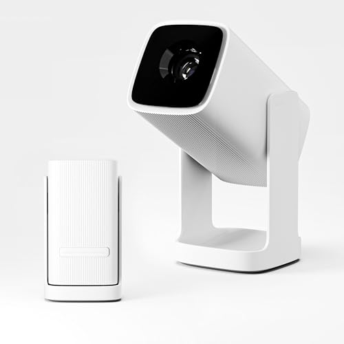 Wanbo Cube 1 Pro Smart Projector with Android TV and Google Play - Compact Portable Mini Projector and Bluetooth Speaker 8W, Keystone Correction, Home Theater for Small Spaces, Bedrooms, Dormitories