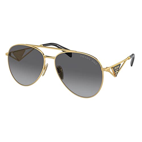 Prada PR 73ZS 5AK5W1 Gold Metal Aviator Sunglasses Grey Gradient Lens