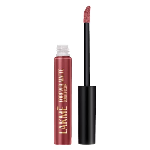 Lakme Forever Matte Liquid Lip Colour, Long-Lasting Liquid Lipstick, Lightweight & Transferproof, Smudgeproof - Nude Charm 5.6ml