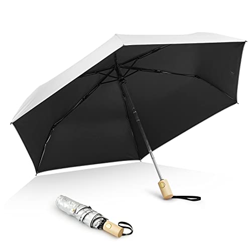 G4Free 42 Inch Travel Umbrella UPF 50+ UV Protection with Wooden Handle Auto Open Close Lightweight Sun Rain Folding Umbrellas G4Free 42 Inch Travel Umbrella UPF 50+ UV Protection with Wooden Handle Auto Open Close Lightweight Sun Rain Folding Umbrellas