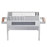 CHURRASQUEIRA GALVANIZADA PEQUENA COM GRELHA COMPACTA PARA ACAMPAMENTO E APARTAMENTO CABE EM TODO LUGAR