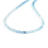 aquamarine Steingröße: 3 - 3,5 mm. NirvanaIN Unisex Damen - 925 Sterlingsilber Sterling-Silber 925 Rondel Faceted Blue Aquamarin