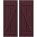 Ekena Millwork ARW102BB621X34WRH Americraft Six 2 Exterior Real Wood Joined Board-n-Batten Shutters w/Z-Bar (Per Pair), 21"W x 34"H, Wine Red