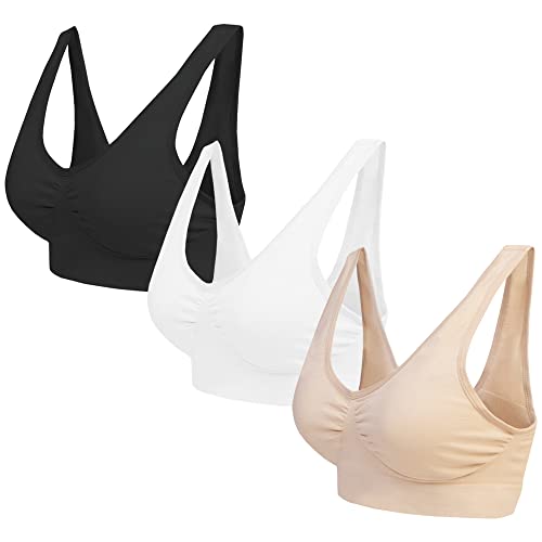 Blu Apparel Confezione multipla di reggiseni comodi senza cuciture per l'uso quotidiano non imbottito senza ferretto...