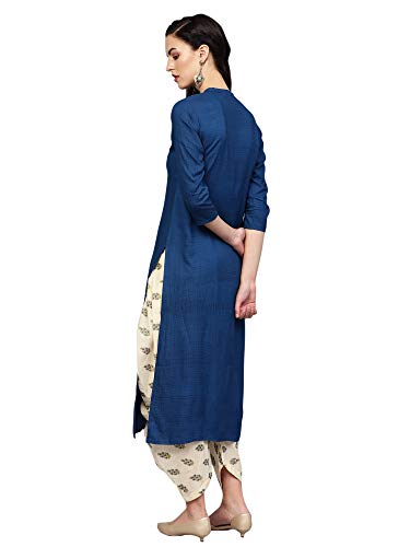 Image of INDO ERA Women's Viscose Rayon Solid Straight Kurta(IE26KT5GN1331)
