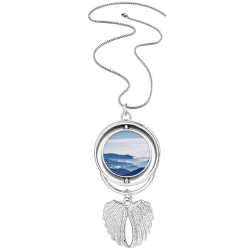 Collier avec pendentif ailes d'ange et nuages en argent pour femme