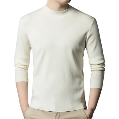Men's Round Neck Long Sleeves Wool Knitted Sweater Thin Solid Casual Business Sweaters