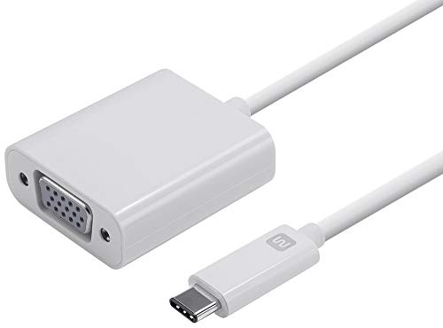 Monoprice USB-C to VGA Adapter - White, Supports Up To 10Gbps Data Rate & USB 3.1 SuperSpeed - Select Series (112910)