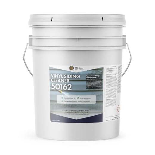 DeckGeneral Vinyl Siding Cleaner 50162 - Removes Dirt, Oil, Grease & Bird Dropping Stains - Perfect For Almost All Surfaces - Concentrated Mixture & Non-Flammable Outdoor Cleaner 5 Gallons