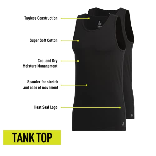 adidas Mens Tank Tops (2-Pack) – Stretch Cotton Undershirt, Soft Breathable Fitted Base Layer2