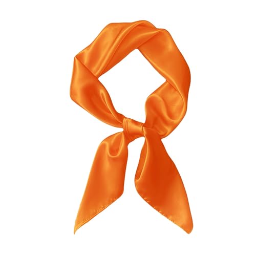 Bwerfuet Women Satin Scarf Satin Hair Bandanas Square Stain Scarf Vintage Head Scarves for Women (Orange)
