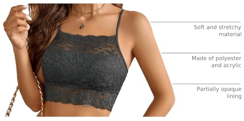 Image of Avidlove Lace Bralette for Women High Neck Camisoles Racerback Double-Layered Crop Top