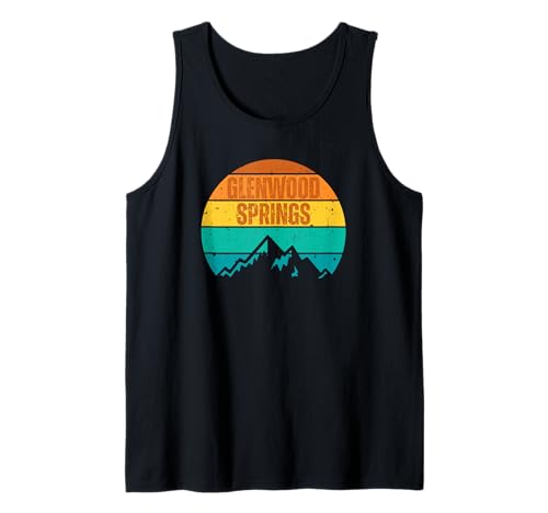 Glenwood Springs Colorado Retro Vintage Sunset Montañas Camiseta sin Mangas