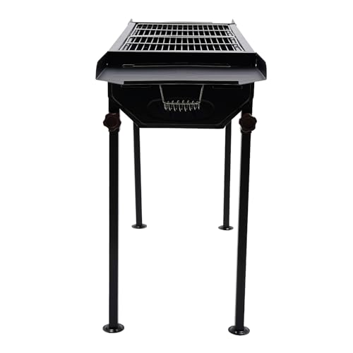 Grill na węgiel drzewny, przenośny grill na zewnątrz na piknik i spotkania rodzinne, regulowana wysokość z uchwytami, idealny do grillowania na podwórku
