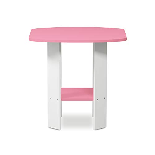Image of FURINNO Simple Design End /SideTable, 1-Pack, Pink /White