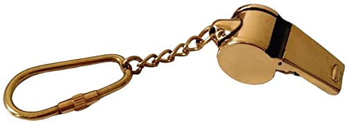 Image of Brass Key Chain- Collectible Marine Nautical Key Rings from Parijat Handicraft, Whistle, Standard