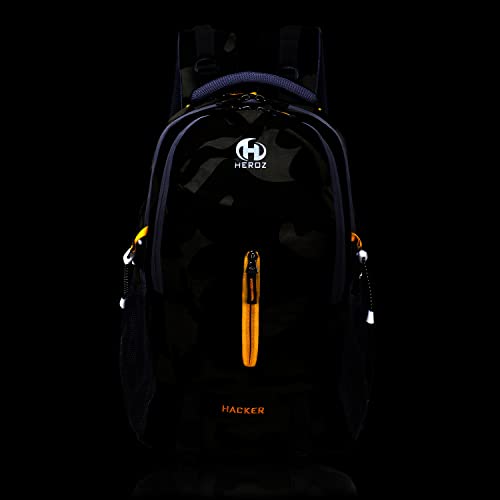 HEROZ Hacker 50 litres Large Size Nylon Travel Laptop Backpack Water Resistant Slim Durable Computer Book Bag Tracking Fits Up to 17.3-inch Laptop (058- ALL) (Army Green Jungle)