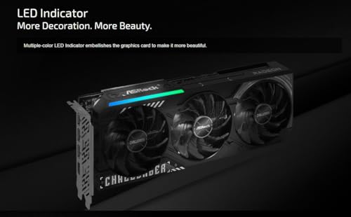 Image of ASRock AMD Radeon RX 9070 Challenger 16GB 2520 MHz 20 Gbps GDDR6 256Bit GPU RT+AI Accelerators PCIe5.0 2x8-pin Triple Fan 700W Graphics Card 0DB Silent Cooling DisplayPort2.1a HDMI2.1b LED Indicator