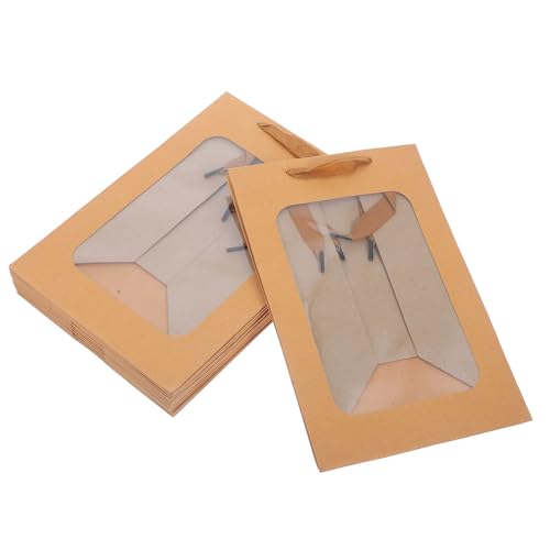 Pochettes marron en papier à fenêtre pour anniversaire et grandes fêtes