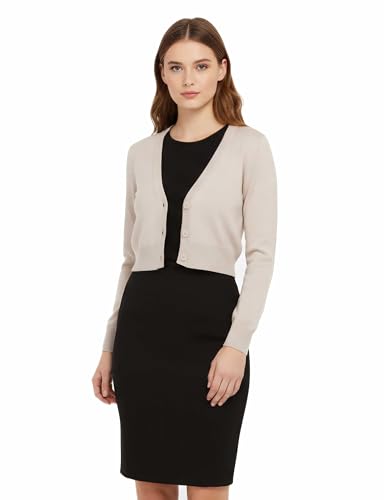 Image of Allsense Women's Cropped Bolero Shrug Cardigan | 3 /4 Sleeve, Button Down, Lightweight Knit Sweater
