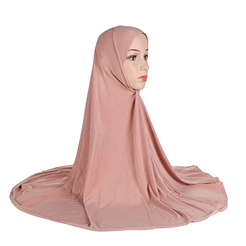Muslim Islamic Hijabs Head Wrap Scarf Shawl for Women Long Turban Cap Solid Color Hijab2