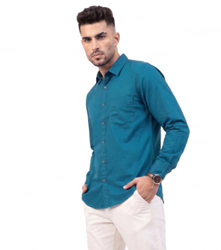 Image of Amazon Brand - INKAST Men Solid Cotton Shirt | Casual Wear | Basic Essential Plain Everyday & Office Wear | Full Sleeve | Regular Fit